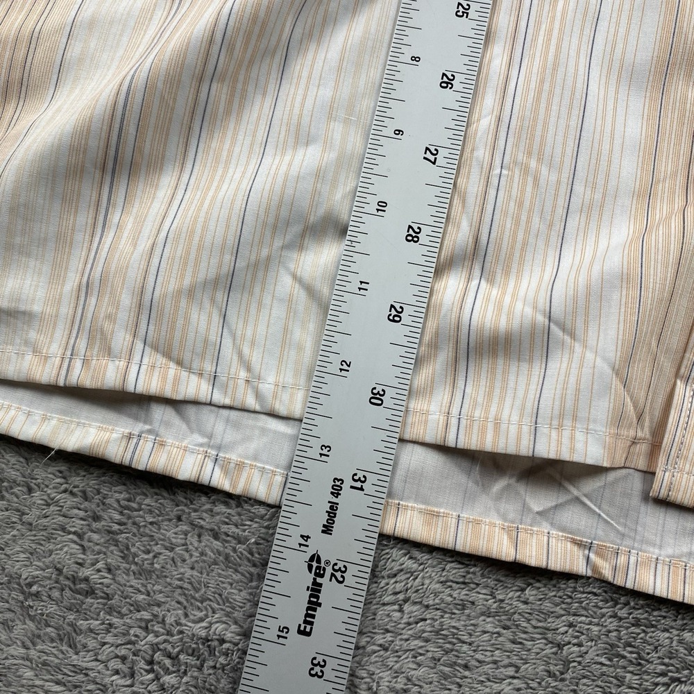 Desire Collection Long Sleeve Dress Shirt Mens Large Orange White Stripes - Picture 6 of 16